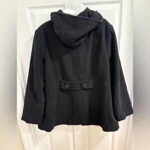 JM Collection pea coat , plus sized, navy blue, hood